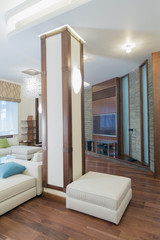 The spacious, well lit living room