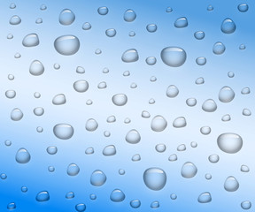 Water drops on blue background