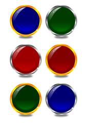 Coloured buttons in colorful frames as illustrations