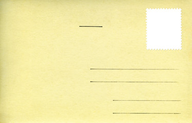 Postcard with blank stamp