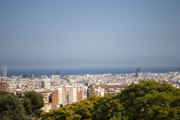 Fototapeta na wymiar Aereal view of Barcelona, Spain