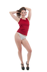 Pretty Brunette Wearing Panties With an Attitude