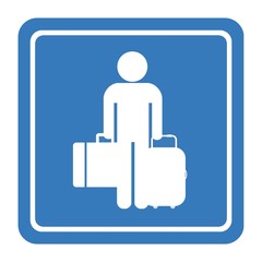 Touriste dans un panneau