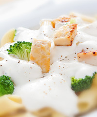 Penne Alfredo Closeup