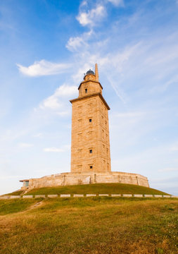 Hercules tower (lighthouse)l in La Coruna, Spain.