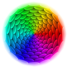 Circle with roof tile pattern in spectrum.