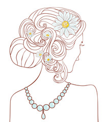 Girl with daisies in her hair