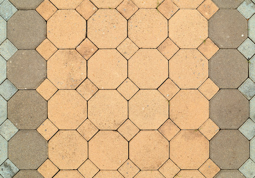 brick octagonal walkway pavement texture
