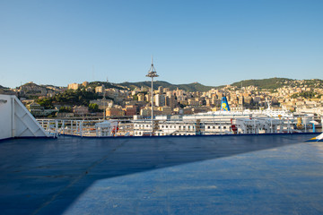 Fototapeta na wymiar genoa port in agoust 2013