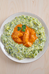 Ungarisches Paprika Hühnchen mit Zucchini Gemüse