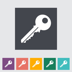 Key. Single icon. Vector illustration.