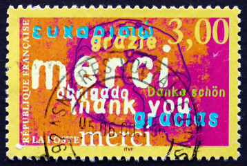 Postage stamp France 1999 Thank You, Announcement