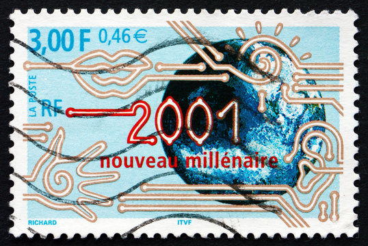 Postage stamp France 2000 2001, Start of New Millennium
