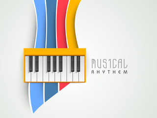 Music concept with piano on colorful background, can be use as f