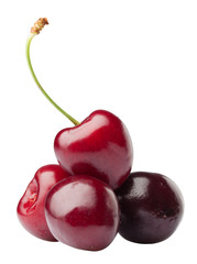 Handful of a red cherry