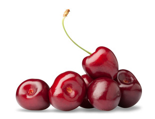 Handful of a red cherry