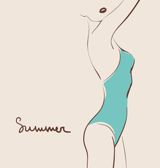 beautiful woman body in swimsuit - 55263847
