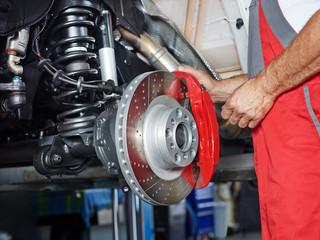 Checking the brake of a car