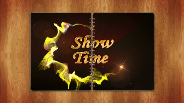 Show Time Gold Text in Book, Loop