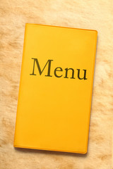Menu book on stained paper