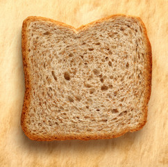 Bread slice on paper background