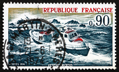Postage stamp France 1974 Sea Rescue