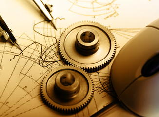 Mechanical ratchets, dividers and drafting