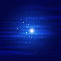 Abstract Binary Code Blue Background