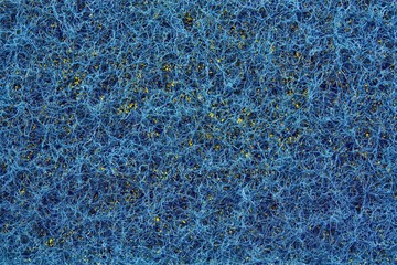 Bright blue background with yellow backlight