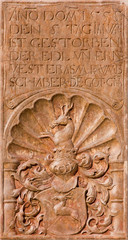 Vienna - Tomb stone on church in Klosterneuburg