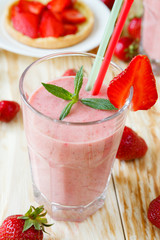 strawberry shake and strawberry dessert
