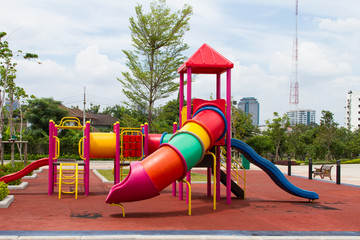 Playground is in the park