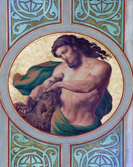 Fototapeta premium Vienna - Fresco of Samson - Altlerchenfelder church