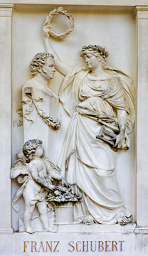 Vienna  - Relief from tomb of composer  Franz Schubert