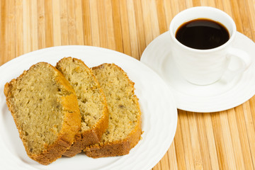 Banana Bread Slices with Coffee