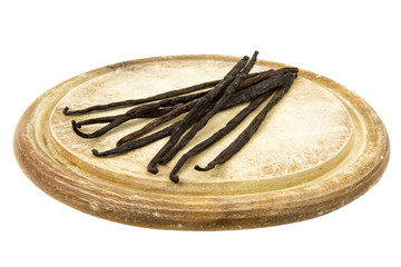 Vanilleschoten Holzbrett