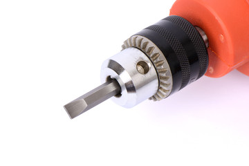 Power drill with screwdriver bit