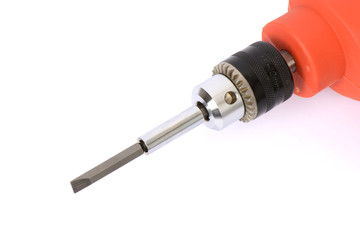 Power drill with screwdriver bit