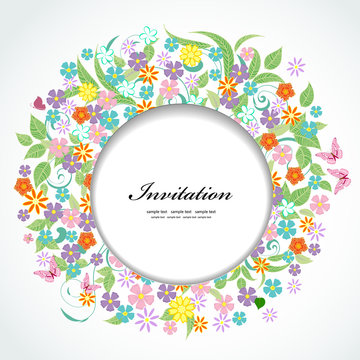 Round floral frame for your design