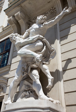 Vienna - Statue of Hercules from entry to Hofburg