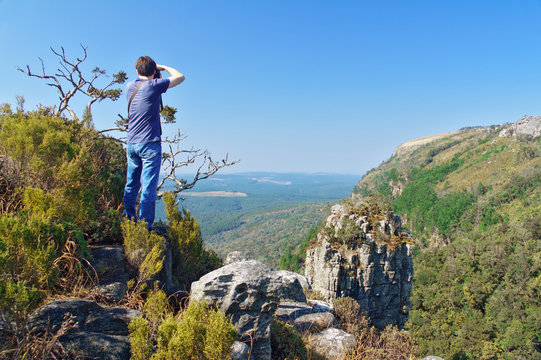 Photographer in Blyde river canyon, travel in South Africa