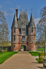 renaissance castle of Carrouges in Normandie - obrazy, fototapety, plakaty