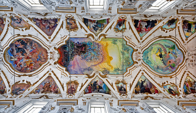 PALERMO - APRIL 8: Modern fresco of Last judgment by Frederico S