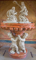Fototapeta na wymiar Vienna - Baroque baptistery from church Maria Treu