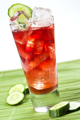 Black currant drink with cucumber