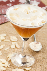Tequila drink with almonds
