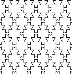 Black and White Abstract Geometric Vector Seamless Pattern.