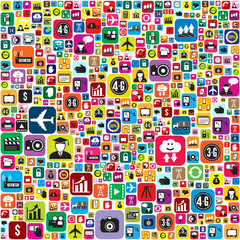 Business and social media icons infographics wallpaper