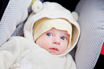 Newborn in the car seat