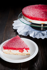 Diet seasonal cake with watermelon jelly and mascarpone cheese - 55274041